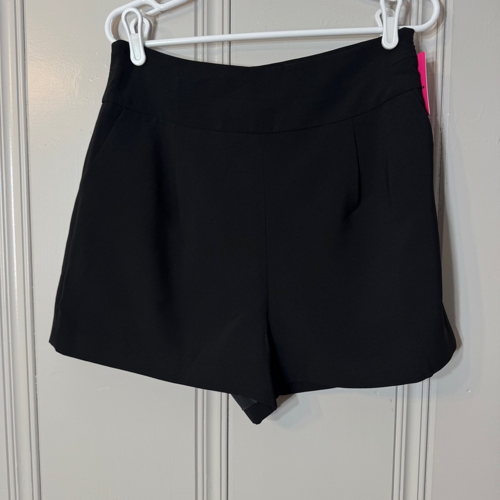 BUDDY LOVE black renzo shorts‎ super high waist pockets side zip size Large NWT